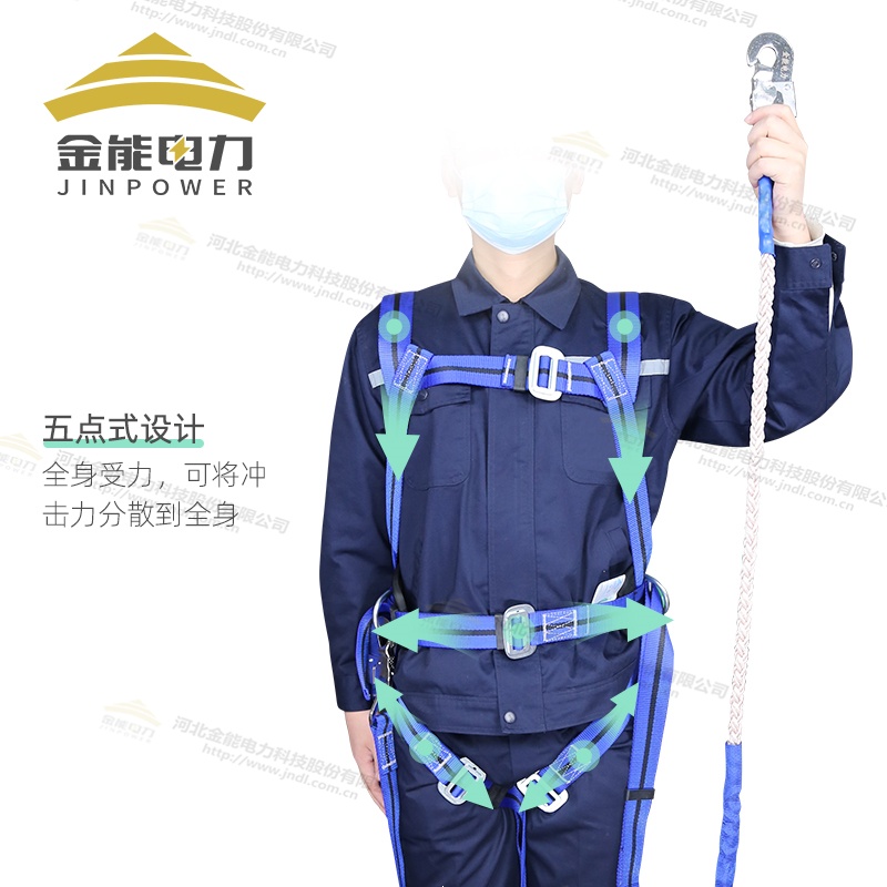 出口型全身式藍(lán)色安全帶拉力可達(dá)1.5t檢測(cè)報(bào)告齊全